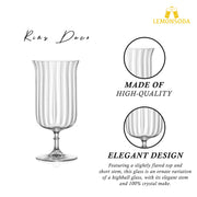 Ribbed Crystal Cocktail Glasses, Art Deco