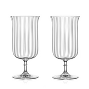 Ribbed Crystal Cocktail Glasses, Art Deco