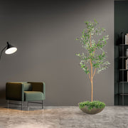 Faux Olive Tree with Stone-Finish Planter