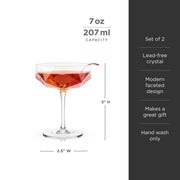 Faceted Crystal Coupe Glass Set