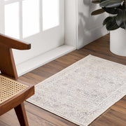 Distressed Medallion Cream Area Rug
