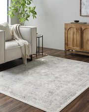 Distressed Medallion Cream Area Rug