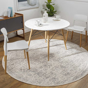 Distressed Medallion Cream Area Rug