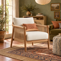 Braided Cord Wood-Frame Accent Chair