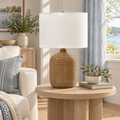 Coiled Rattan Jug Table Lamp