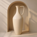 Matte Cream Aluminum Pitcher Vase