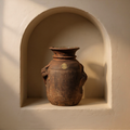 Vintage Wooden Pot with Glass Cylinder