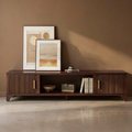 Dark Brown Fluted TV Stand for 55–65-Inch TVs