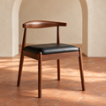 Walnut Finish Horn-Back Dining Chair