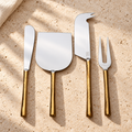 Gold-Handle Stainless Steel Cheese Knife Set