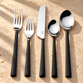 Matte Black Handle Stainless Flatware Set