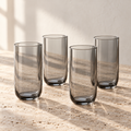Smoke-Tinted Glass Tumbler Set