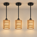 Rattan Linen Pendant Ceiling Light