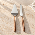 Copper-Tone Stainless Cake Server Set