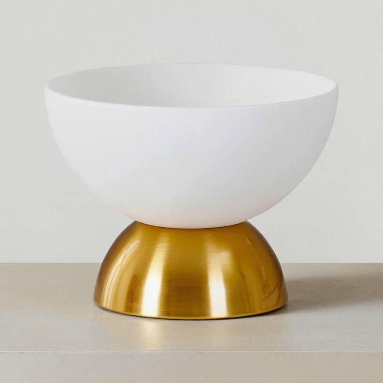 Frosted Glass Dome Table Lamp on a neutral concrete tabletop