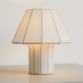Cream Fluted Resin Mushroom Table Lamp