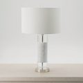 Marble and Crystal Column Table Lamp