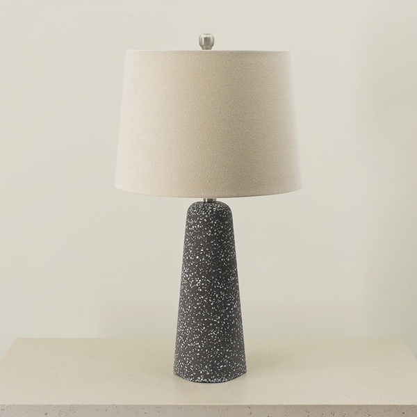 Terrazzo-Look Concrete Table Lamp on a neutral tabletop