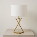 Geometric Matte Gold Metal Table Lamp