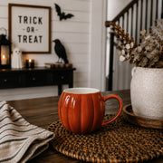 Pumpkin-Shaped Ceramic Coffee Mug