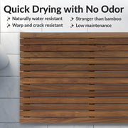 Slatted Teak Wood Bath Mat