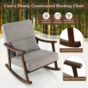 Close-up of material and construction detail — Upholstered Wood Rocking Armchair