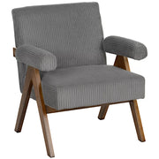 Wide-Wale Corduroy Accent Armchair — styled in a complete room vignette