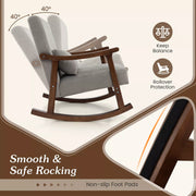 Upholstered Wood Rocking Armchair — alternate view or variant option