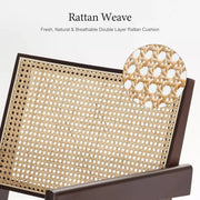 Cane Weave Rattan Accent Armchair — back and side profile detail