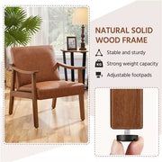 Wood-Frame Leather-Look Accent Armchair — alternate view or variant option