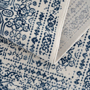Floral Medallion Blue Area Rug