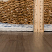 Floral Medallion Blue Area Rug