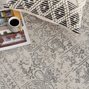Distressed Medallion Cream Area Rug