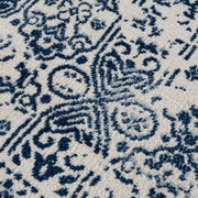 Floral Medallion Blue Area Rug