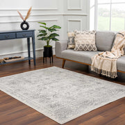 Distressed Medallion Cream Area Rug