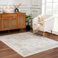 Distressed Medallion Cream Area Rug