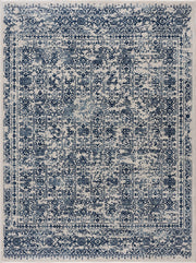 Floral Medallion Blue Area Rug