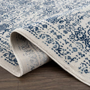 Floral Medallion Blue Area Rug