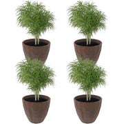 Faceted Resin Round Outdoor Planter