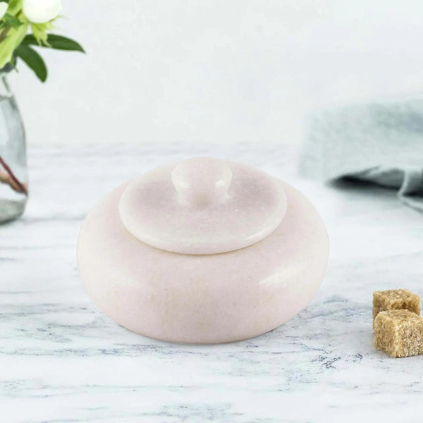 White Marble Salt Cellar with Lid