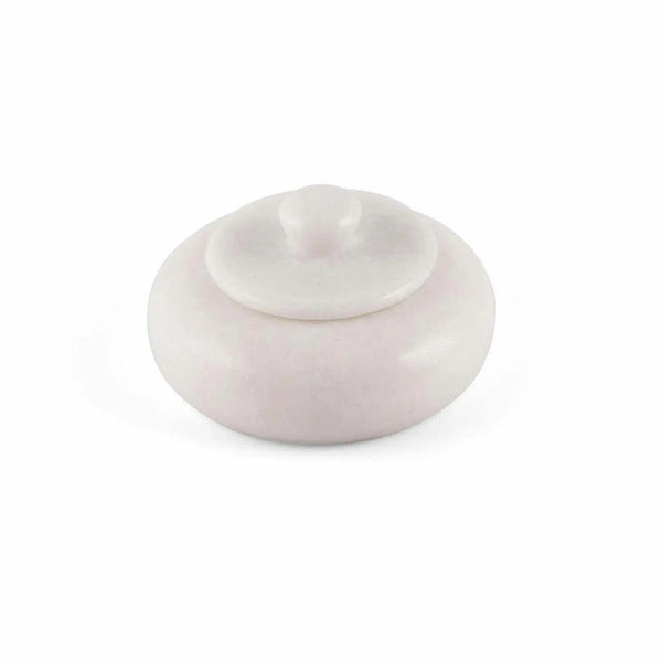 White Marble Salt Cellar with Lid