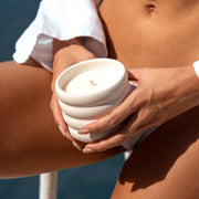 Ridged Ceramic Soy Candle