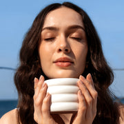 Ridged Ceramic Soy Candle