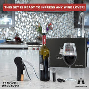 Matte Black Lever-Action Wine Opener Set