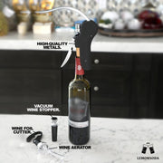 Matte Black Lever-Action Wine Opener Set