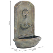 Polystone Shell-Spout Outdoor Wall Fountain
