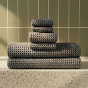 Waffle-Weave Cotton Bath Towel Set