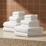 Waffle-Weave Cotton Bath Towel Set