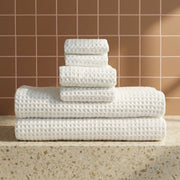 Waffle-Weave Cotton Bath Towel Set