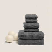 Waffle-Weave Cotton Bath Towel Set